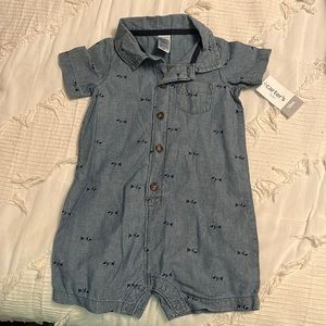 Carters chambray boys romper brand new with tags
